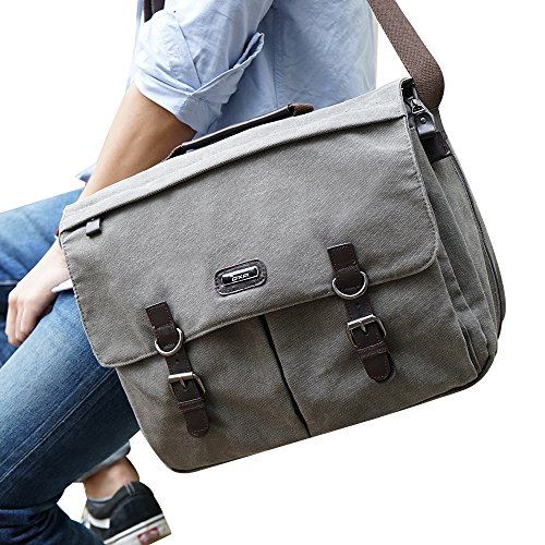 OXA 15.6 Inch Men's Messenger Bag Vintage Canvas Laptop Bag,Large Capacity, Stylish and Durable