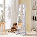 Shelving Solutions Jewelry Cabinet Armoire, Mirrored Jewelry Armoire with Stand, White