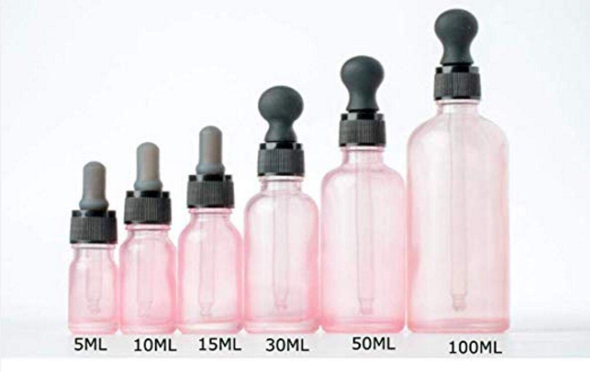 1PC Pink Glass Essential Oils Dropper Bottles Container For Eye Drop Dropping (100ML /3.4oz): Beauty