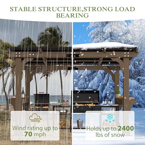 MUPATER 8' x 10' Cedar Wood Grill Gazebo Review: Permanent BBQ Shelter with Steel Roof image 19