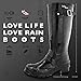 DailyShoes Women's Mid Calf Knee High Hunter Rain Round Toe Rainboots