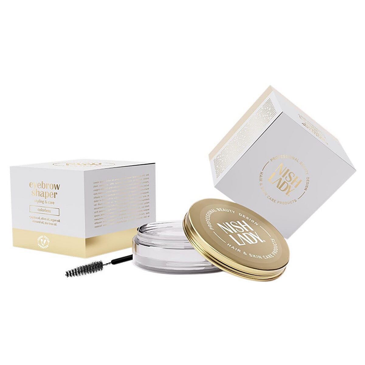 NISHLADY Brow Lift Lamination Gel Kit with Brush, Clear Tint, MEGA SIZE - 50 ml | Eyebrow Shaping Wax | Eye Brows Styling Soap | Long Lasting Hold Freeze Gel