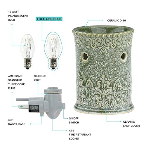 STAR MOON Plug in Warmers for Wax Melt, Pluggable Home Fragrance Diffuser, Bas-Relief Craft, No Flame, with One More Bulb, Roman Relief