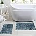 Sweet Home Collection Bath Set 2 Piece Butter Chenille Noodle Soft Luxurious Rugs Absorbent Non Slip Latex Back Microfiber Bathroom Mat, ((1) 17