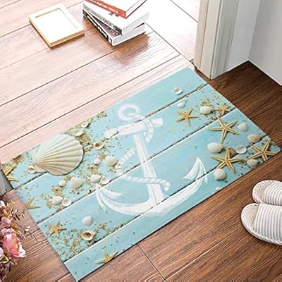 Funy Decor Beach-Themed Nautical Doormats - Seashell, Starfish, Anchor Floor Mat Rug Indoor/Outdoor/Front Door/Bathroom… 51oZenVBaAL