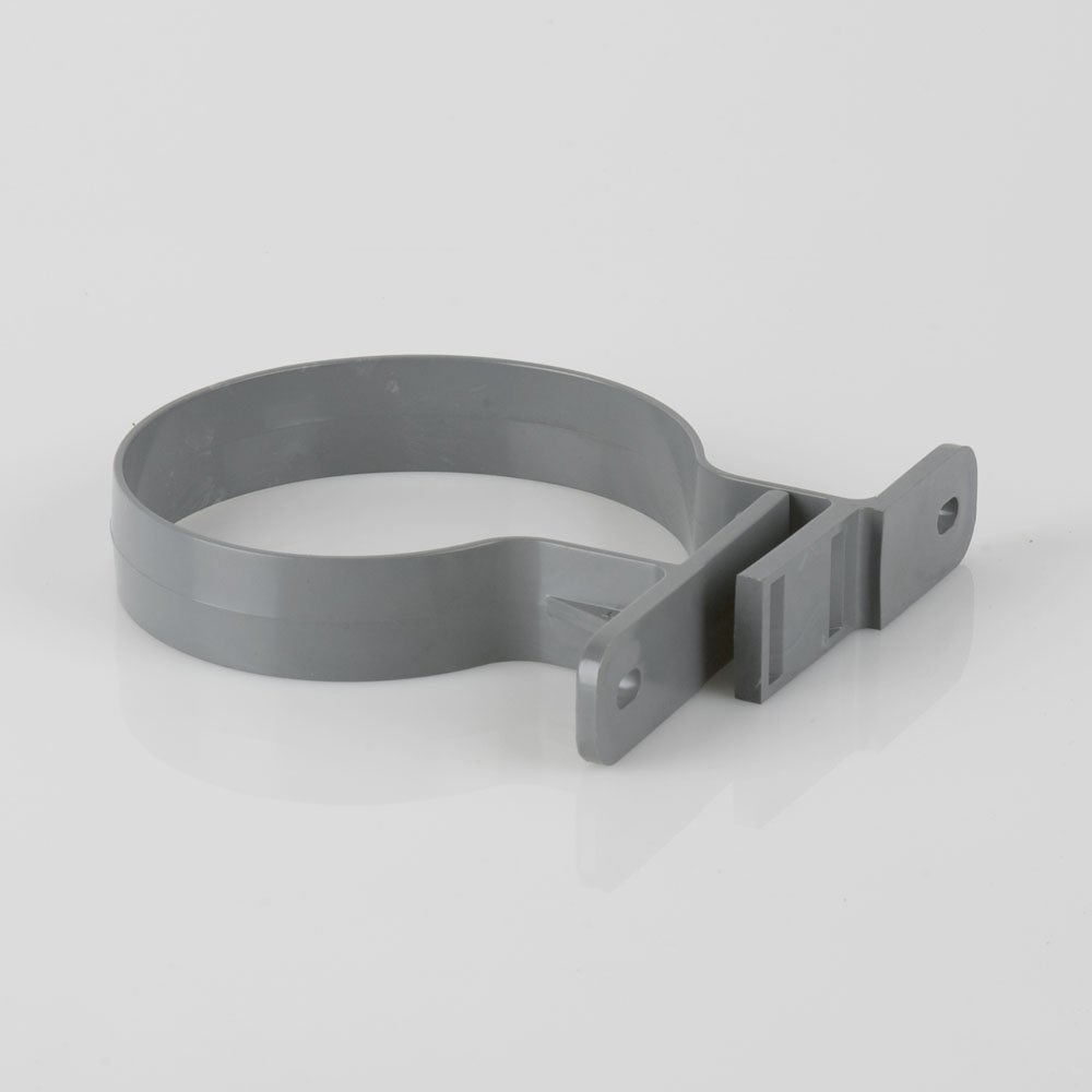 Pack of 2 x BS407G Grey Brett Martin 110mm Soil 2 Screw clamp/Strap/Bracket/Fixing