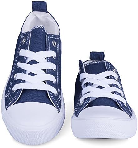 ShoeShox [SAV105-NAVY-11] Girls Canvas Sneakers - Navy Tennis Shoes, Youth Size 11