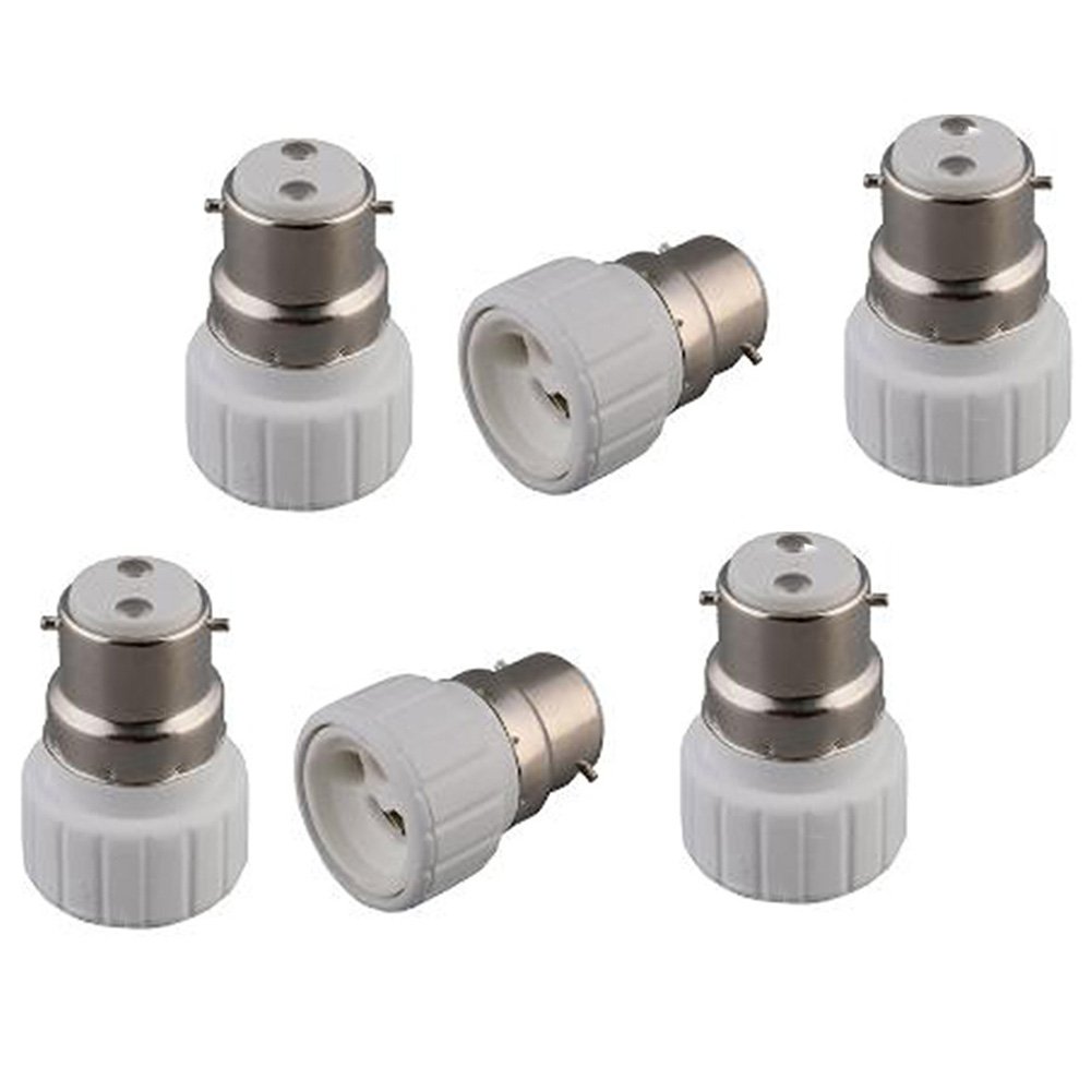B22 to GU10 Light Adapter,B22 Bayonet Cap to GU10 Socket Base Converter for Light Lamp Bulb Holder Fitting (6-Pack)
