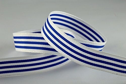 15mm Blue Modern Stripes Ribbon x 20 Metre Rolls!