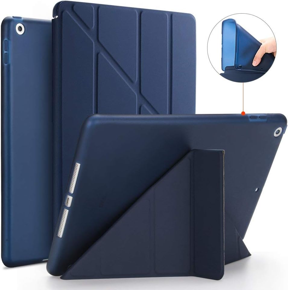 iPad Case 6th Generation - iPad 9.7 2017 2018 Origami Ultra Lightweight Case Cover with Multi-Angle Stand, Auto Wake/Sleep, Shockproof - A1822 A1823 MR7F2LL/A MR7F2LL/A (Blue)