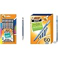 BIC Xtra-Precision 0.5mm Mechanical Pencils, 24-Count Round Stic 1.0mm Ballpoint Pens, 60-Count Bulk Pack