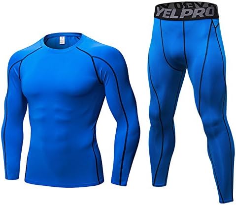 LNJLVI Men Compression Shirt Baselayer T - Shirts &amp; Pants Sports Set