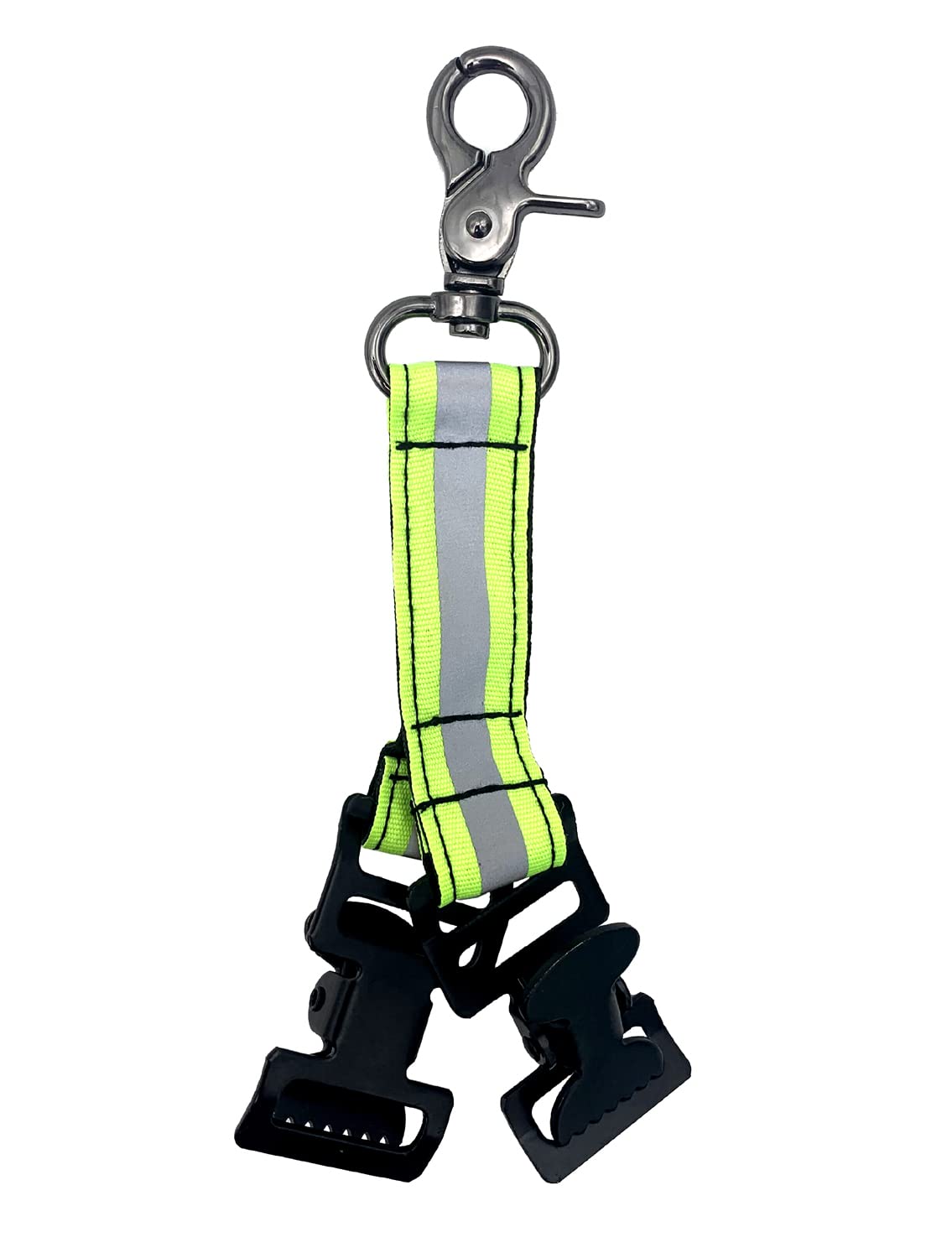 Spacmirrors KOSTOO Heavy-Duty Firefighter Turnout Gear Glove Strap with Double Alligator Clip Bukle, Durable Gear Firefighting Glove Safety Tools, Green, 20.7cm x 3.5cm