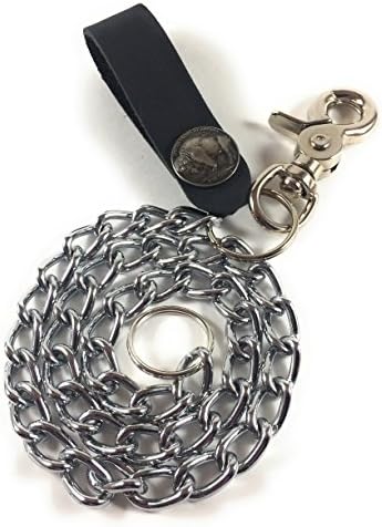 Made in USA - Biker, Trucker or Hipster Key FOB with Buffalo Concho &amp; Chrome Chain for Wallet - By AmericanCraftsman10