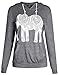 PRIMODA Women Fall Hoodies Elephant Print Long Sleeve Pullover Casual Tops with Pocket(Light Grey,M)