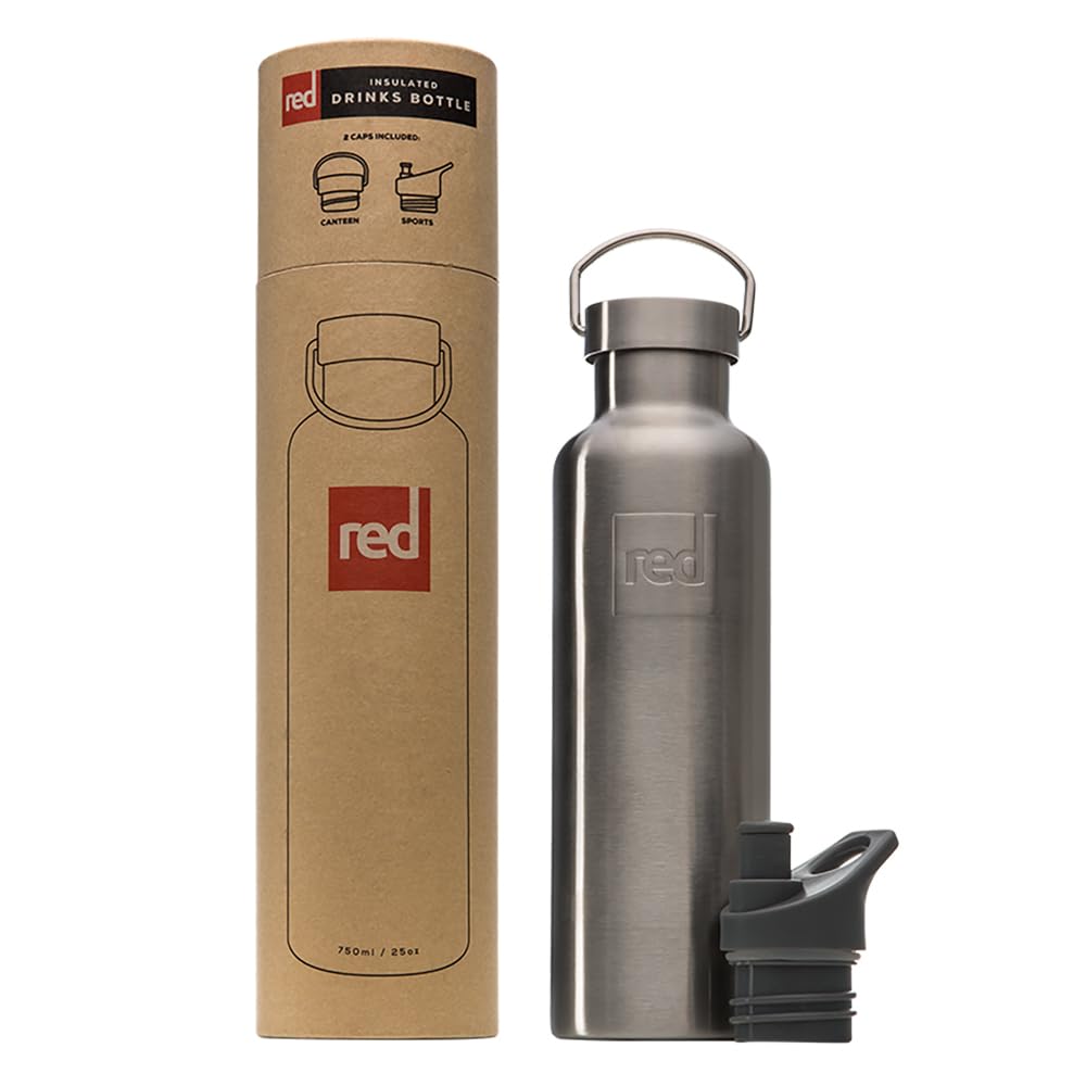 Red Original Leak-Proof Double Wall Insulated Marine-Grade Stainless Steel Hot Cold Water Bottle Thermos - 750ml - Metallic Silver