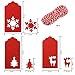 Aneco 150 Pieces Paper Tags Kraft Christmas Tags Hang Labels Christmas Tree Snowflake Reindeer Design for Christmas Favor,DIY Arts and Crafts Wedding Supply with 30 Meters Twine