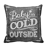 Cukudy OH Holy Night the Stars Chalkboard Christmas Pillow Cover 18