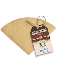 Organic Hemp Cone Coffee Filter Reusable and Great for Making Smooth Natural Tasting Pour Over Coffee Eco-Friendly Bacteria Resistant Material by Bolio (1, No.2 (V60))