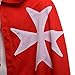 BLESSUME Medieval Hospitaller Hood Robe Templar Knight Cloak Halloween Costume Cape Unisex (Red, Large)