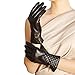 ELMA Lady's Winter Warm Nappa Leather Checked Gloves Cashmere Lining Gold Plated Logo