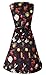 DREAGAL Halloween Sleeveless Floral Printed Flared Swing Dress with Belt