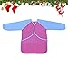 NEWCOMDIGI Children's Art Smock Long Sleeve Painting Apron Waterproof Painting Apron with 3 Roomy Pockets for Age 2-6(Pink and Blue)