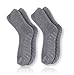 Pembrook Non Skid / Slip Socks – (2-Pack – Gray) – Hospital - Fuzzy Slipper Socks – Great for adults, men, women. Designed for medical hospital patients but great for everyone