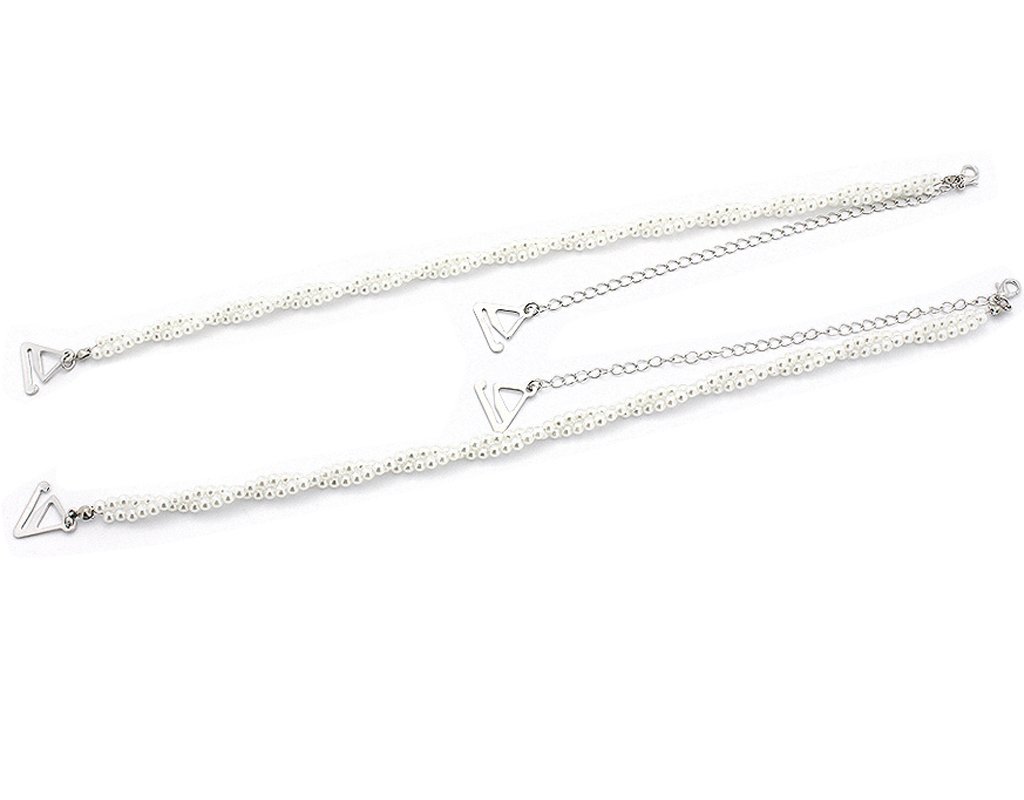 BONAMART ® 1 pair Elegant 6mm Pearl Bra straps for Bra/Tops/Dress