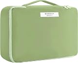 HCFGS Travel Makeup Bag with Brushes Holder and Detachable Pouch Blue