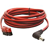 Powerwerx DC25RA 2.5mm Right Angle DC Coaxial Power Plug to Powerpole Adapter 6 ft.