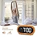 USCCE Home Small Digital Alarm Clock - 0-100% Dimmer, Easy to Set, Adjustable Alarm Volume with 5 Alarm Sounds, USB Charger, Snooze, 12/24Hr, Compact Clock for Bedrooms, Bedside, Desk(Wood Grain)