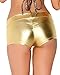 iHeartRaves Metallic Booty Shorts for Women - Shiny Dance Rave Bottoms (Gold, X-Large)