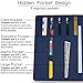 Kaitiaki Folio Cover Compatible with Rocketbook Fusion, Panda, Everlast, Waterproof Fabric, Multi Organizer with Pen Loop, Zipper Pocket, Business Card Holder, fits A4 Size Notebook, Blue
