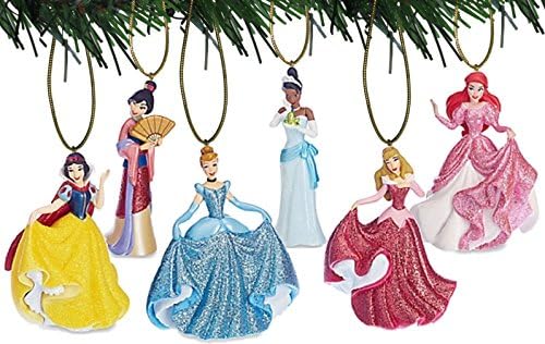 Disney's Glitter Princess Ornament Set of 6