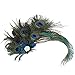 Auranso Flax Hair Clip Feather Party Fascinator Headband Green Green