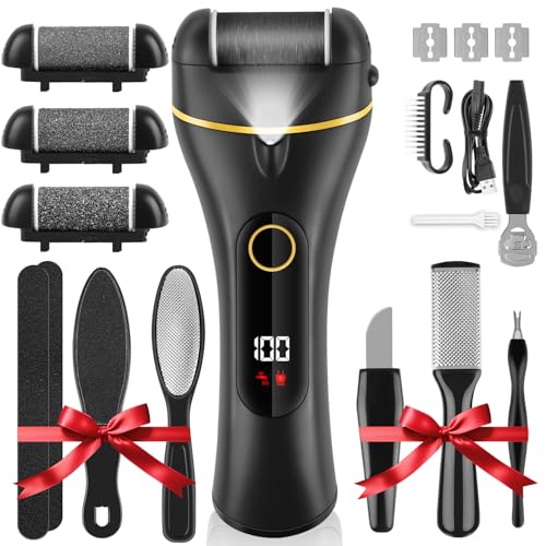 Kit de Remoção de Calos de Pé Elétrico, Removedor de Calos 10 em 1 Profissional Lixador de pé Elétrico Premium, Removedor de Calos Elétrico para Pés, Ferramentas Profissionais para Pedicure