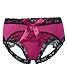 Dlsave Womens Crotch Less Lace Panties for Women Bow Tie Panties Bikinis Open Crotch Lingerie Underwear