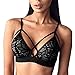 haoricu Women Bra, 2021 Women Floral Lace Bra Top Seamless Bralette Cup Wireless Bra (Black 1, XL)