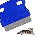 Patty Both Dog Cat Pet Lice &Flea & Nit Removal Comb/Brush, Precision Spaced Stainless Steel Teeth Locked into Sturdy Plastic Handle for Easy Cleaning(Blue)