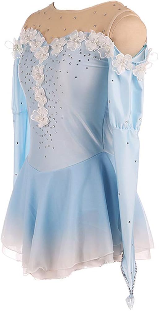 LIUHUO Eiskunstlaufkleid Für Mädchen & Damen – Mit Kristallen, Für Wettbewerb & Tanz, Elegant