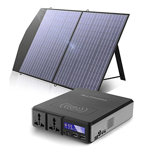 ALLPOWERS 200W Portable Power Station with Foldable Solar Panel 100W