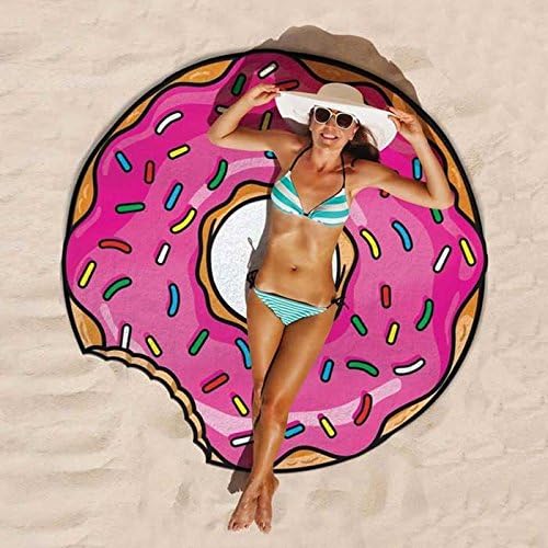 Europe Style Jam Cookies Digital Printing Beach Towel Cape - Deep Pink Creative Digital Printed Beach Polyester Towel Cape Mat