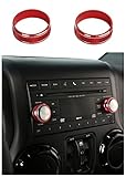 Opar Red Radio Button Trim for 2011-2018 Jeep JK Wrangler & Unlimited