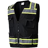 SKSAFETY 12 Pockets Professional level Safety Vest, Class 2 High Visibility Vest, ANSI/ISEA