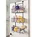 Giftburg Handcrafted 3 Basket Wrought Iron Grid Over the Door Organizer, Black