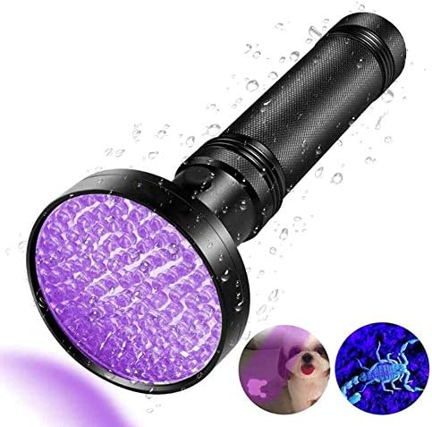 HUANGLP Ultraviolet light flashlight,100 LED 395 Nano Ultraviolet light Black light detection-pet Dog cat Urine stain Scorpion bed insect detector lamp [Energy Class A]
