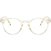 Cyxus Blue Light Blocking Glasses Women Men Circle Round Chunky Retro Frame Eyeglasses for Computer Gaming 8238