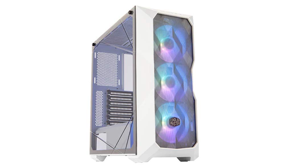 Cooler Master MasterBox TD500 Mesh - ARGB PC Case with Tessellated Mesh, 3 x 120mm Pre-Installed Fans, CrystallineGlass Side Panel, Flexible Air Flow Configurations - White