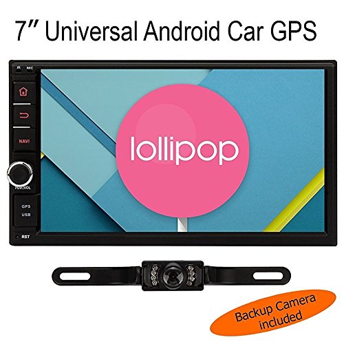 PumpkinX Universal QuadCore 7 inch 2-Din Android 5.1 Lollipop Car GPS Stereo Radio HD 1024x600 Muti-touch Screen GPS Navigation, 3G WIFI Bluetooth OBD2 Mirror Link, Backup Camera by American Pumpkins